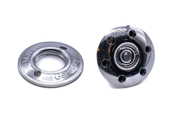 Loxx fastener lower part for fabric brass chrome plated