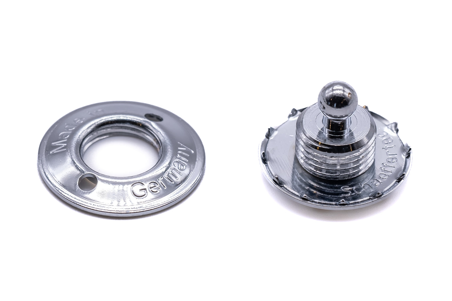 Loxx fastener lower part for fabric brass chrome plated