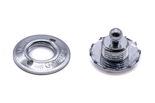 Loxx fastener lower part for fabric brass chrome plated