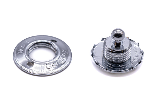 Loxx fastener lower part for fabric brass chrome plated