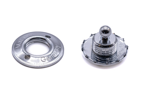 Loxx fastener lower part for fabric brass chrome plated