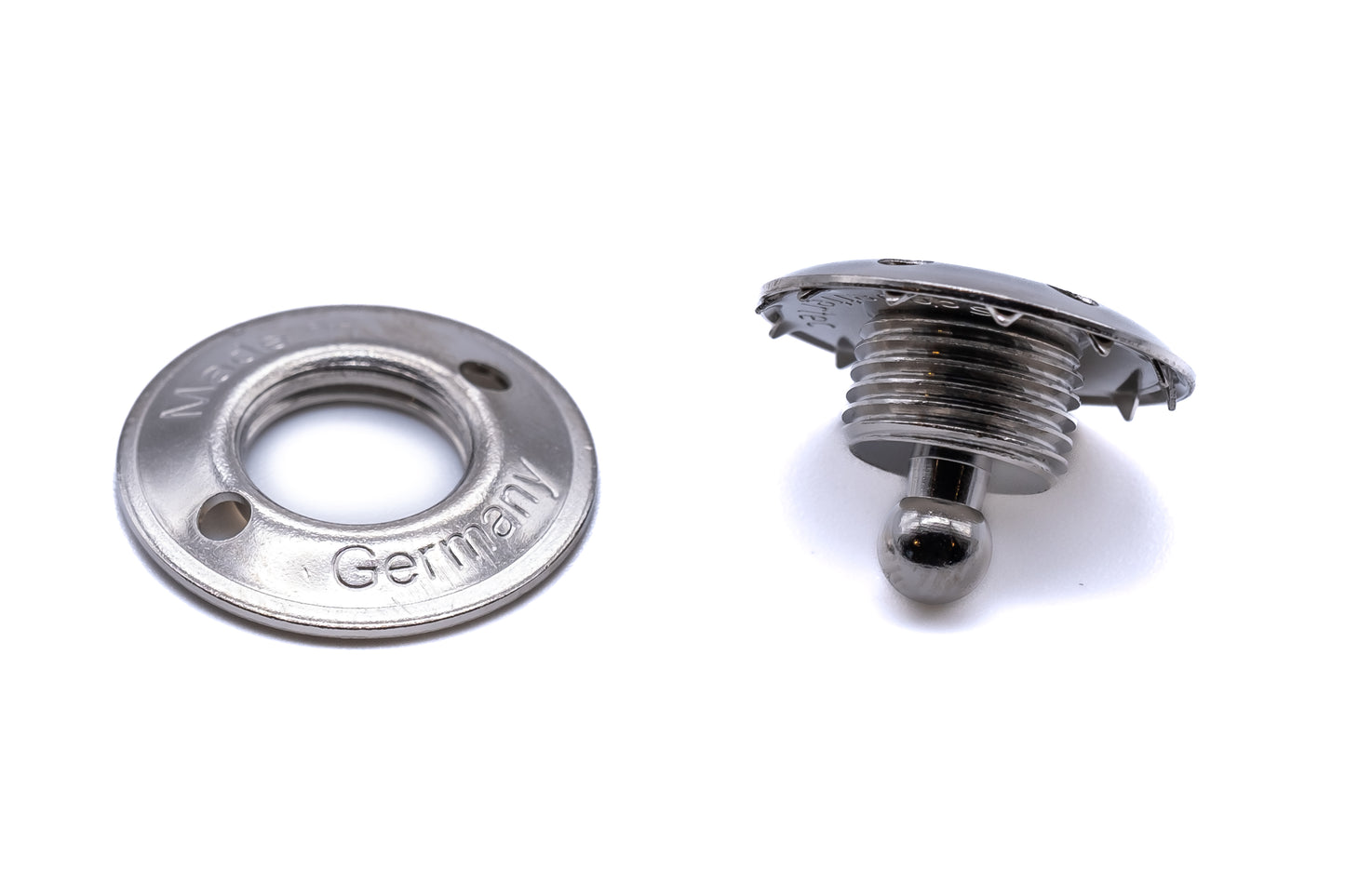 Loxx fastener lower part for fabric brass nickel plated