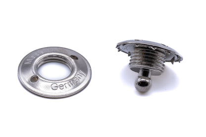 Loxx fastener lower part for fabric brass nickel plated