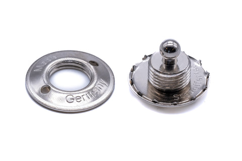 Loxx fastener lower part for fabric brass nickel plated