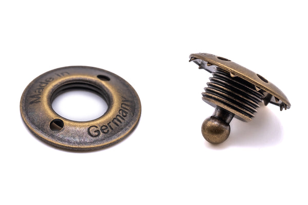 Loxx fastener lower part for fabric brass vintage brass
