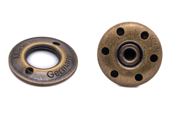 Loxx fastener lower part for fabric brass vintage brass