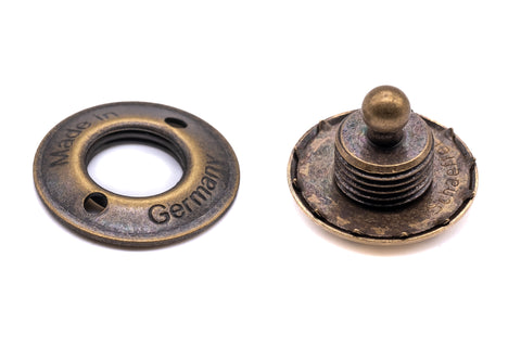 Loxx fastener lower part for fabric brass vintage brass