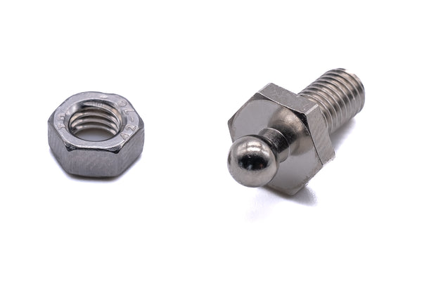 Loxx fastener threaded stud M5 x 10mm brass nickel plated