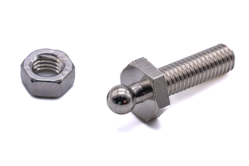 Loxx fastener threaded stud M5 x 16mm brass nickel plated