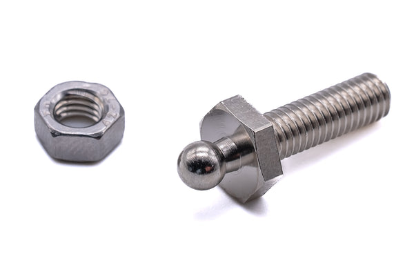 Loxx fastener threaded stud M5 x 16mm brass nickel plated