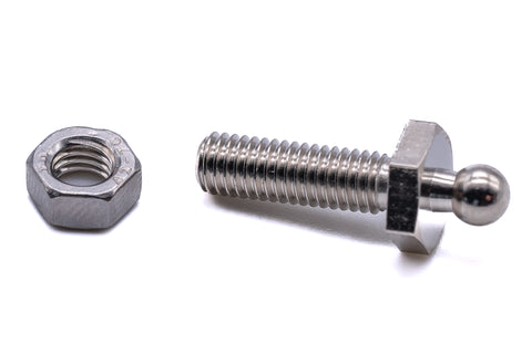 Loxx fastener threaded stud M5 x 16mm brass nickel plated