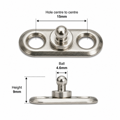 Loxx fastener oval plate 2 hole base stud