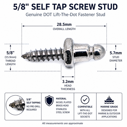 Lift the Dot Fastener – Genuine DOT® Self Tapping Screw Stud 5/8