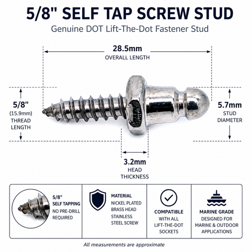 Lift the Dot Fastener – Genuine DOT® Self Tapping Screw Stud 5/8