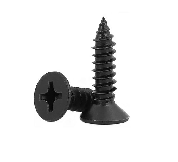 Black stainless steel self tapping screw No.6 x 1/2" A4 316 pozi countersunk