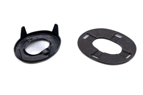 Military oxide black turnbutton fastener eyelet and washer