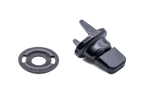 Military oxide black turnbutton fastener cloth to cloth clinch and washer