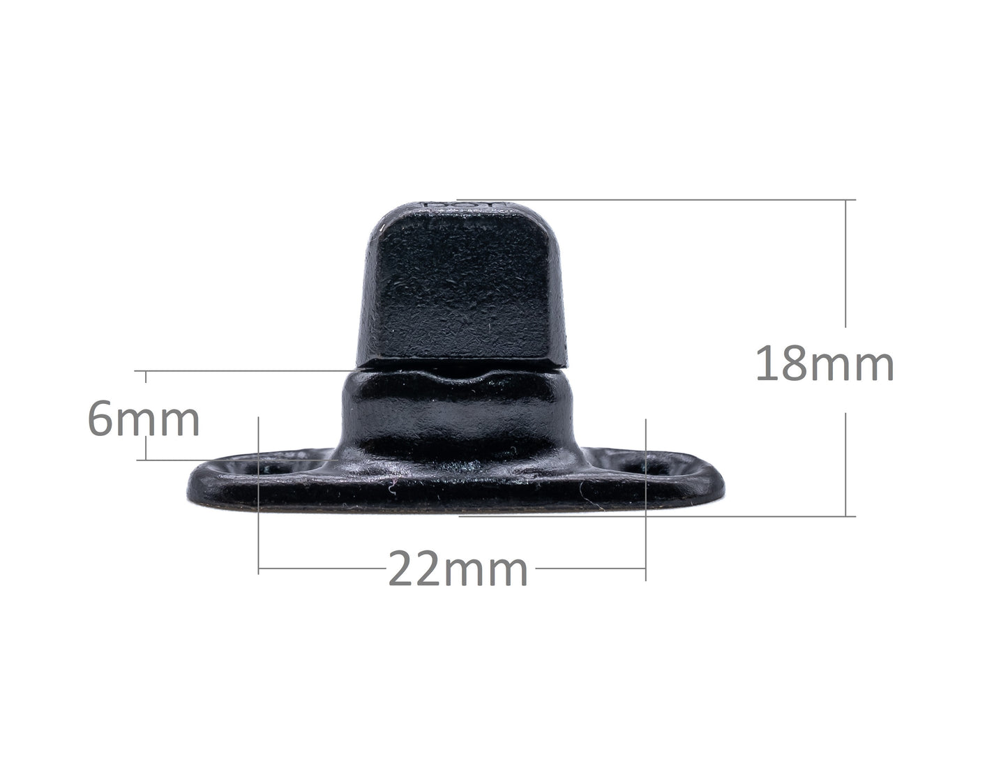 Military oxide black turnbutton fastener 6mm 2 hole base