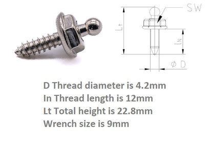 LOXX® Fastener Set – Solid Brass Top Button & Stainless Steel Screw Stud