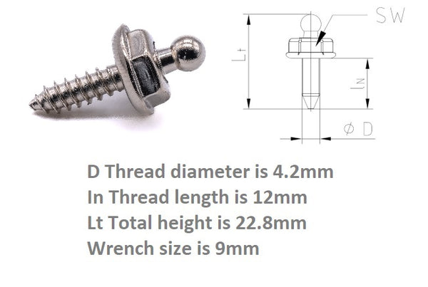 LOXX® Fastener Set – Stainless Hybrid Top Button & Stainless Steel Screw Stud