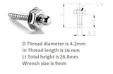 Loxx fastener screw stud 4.2mm x 16mm black chrome