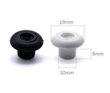 Canopy lacing mushroom button deck fitting black and white