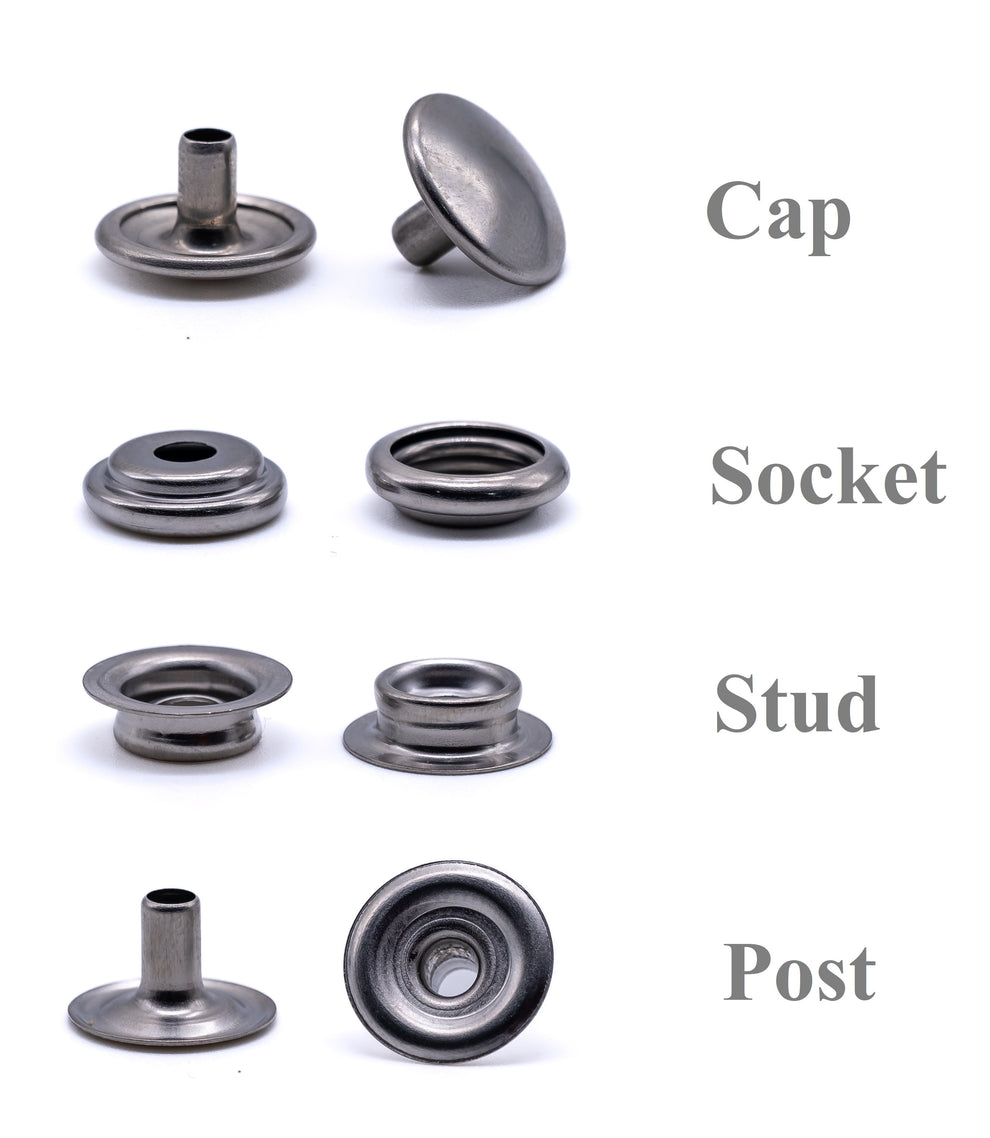 Canvas to deck press snap fastener kit 316 A4 stainless steel marine g ...