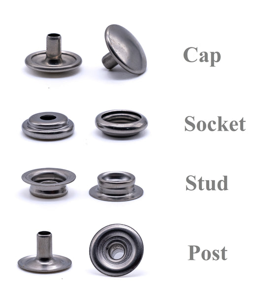 Canvas to canvas press snap fastener kit 316 A4 stainless steel marine grade