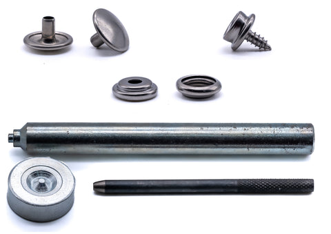 Canvas to deck press snap fastener kit 316 A4 stainless steel marine grade 3/8" screw stud