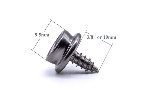 Canvas to deck press snap fastener kit 316 A4 stainless steel marine grade 3/8" screw stud