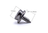 Durable DOT press snap fastener kit brass nickel plated canvas to deck 3/8" short screw with tools
