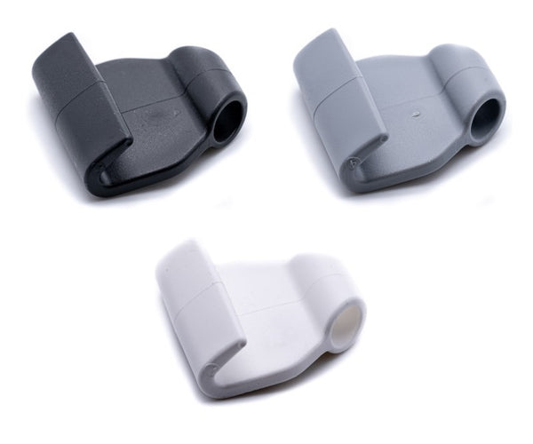 Rib hook for inflatable rib covers and canopies in black , white and grey