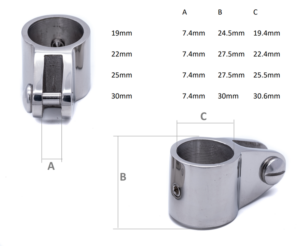 Boat Bimini Canopy Fittings Kit – Stainless End Eye Plugs, Clamps, Deck Hinges & Tubing Hardware