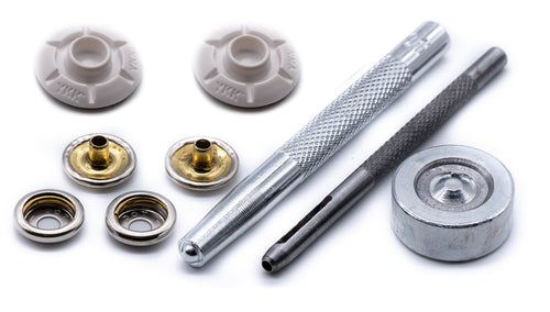 Snad YKK fastener self adhesive 25mm white domed stud kit
