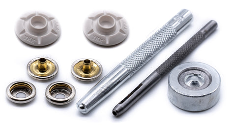 Snad YKK fastener self adhesive 25mm white domed stud kit