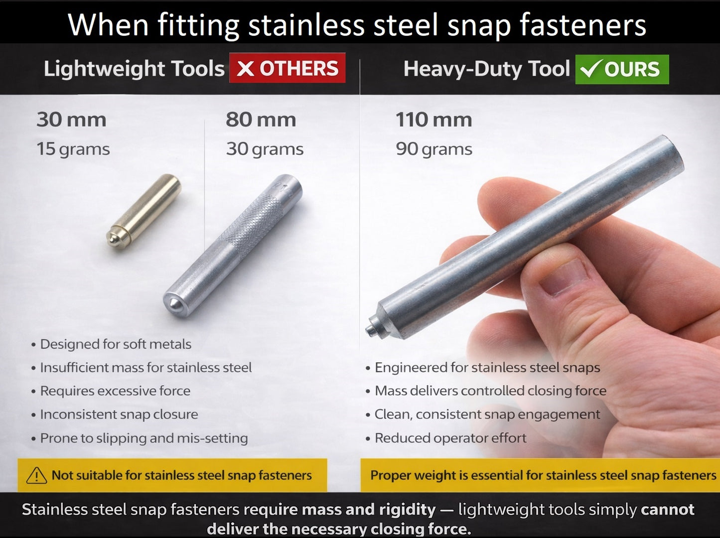 Durable DOT press snap fastener kit brass nickel plated canvas to deck 3/8" short screw with tools