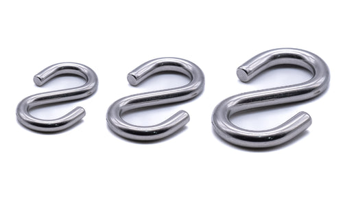 S hook symmetrical Marine grade stainless steel 316 A4 Asymmetrical