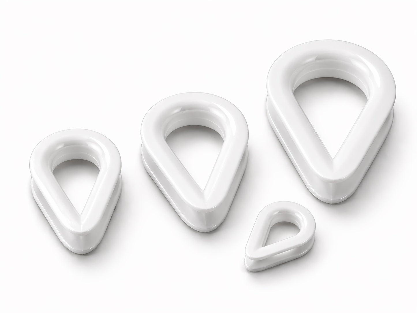 Heavy duty white plastic nylon thimble rope splicing end loop 4mm 6mm 8mm 10mm