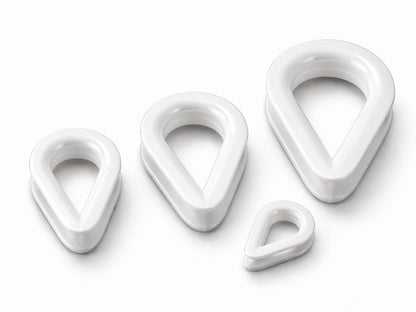 Heavy duty white plastic nylon thimble rope splicing end loop 4mm 6mm 8mm 10mm