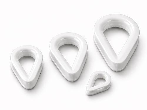 Heavy duty white plastic nylon thimble rope splicing end loop 4mm 6mm 8mm 10mm