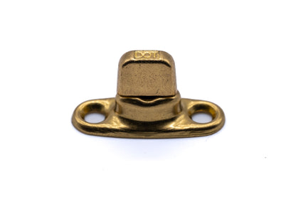 Solid brass gilt turnbutton fastener 2 hole base 6mm (standard height)