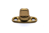 Solid brass gilt turnbutton fastener 2 hole base 6mm (standard height)