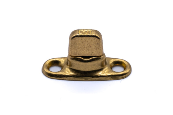Solid brass gilt turnbutton fastener 2 hole base 6mm (standard height)