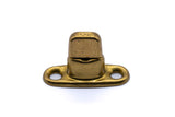 Solid brass gilt finish turnbutton fastener 2 hole base 8mm (Double height)