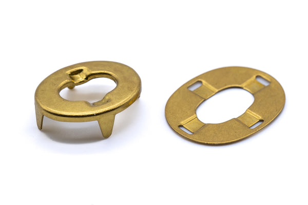 Solid brass gilt finish turnbutton fastener eyelet and washer