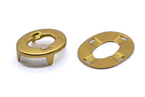 Solid brass gilt finish turnbutton fastener eyelet and washer