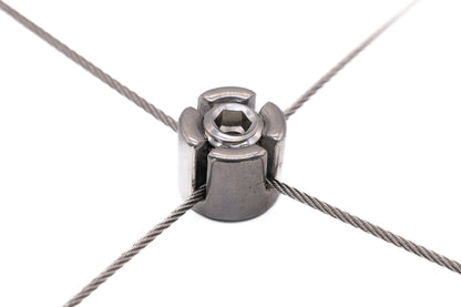 Stainless steel wire rope cross clamps / grips 316 A4 marine grade