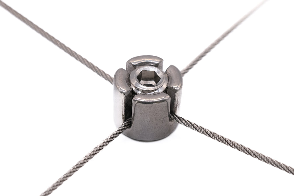 Stainless steel wire rope cross clamps / grips 316 A4 marine grade