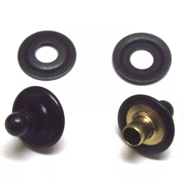Military black Lift the dot fastener rivet stud and plate (Cloth to cloth)