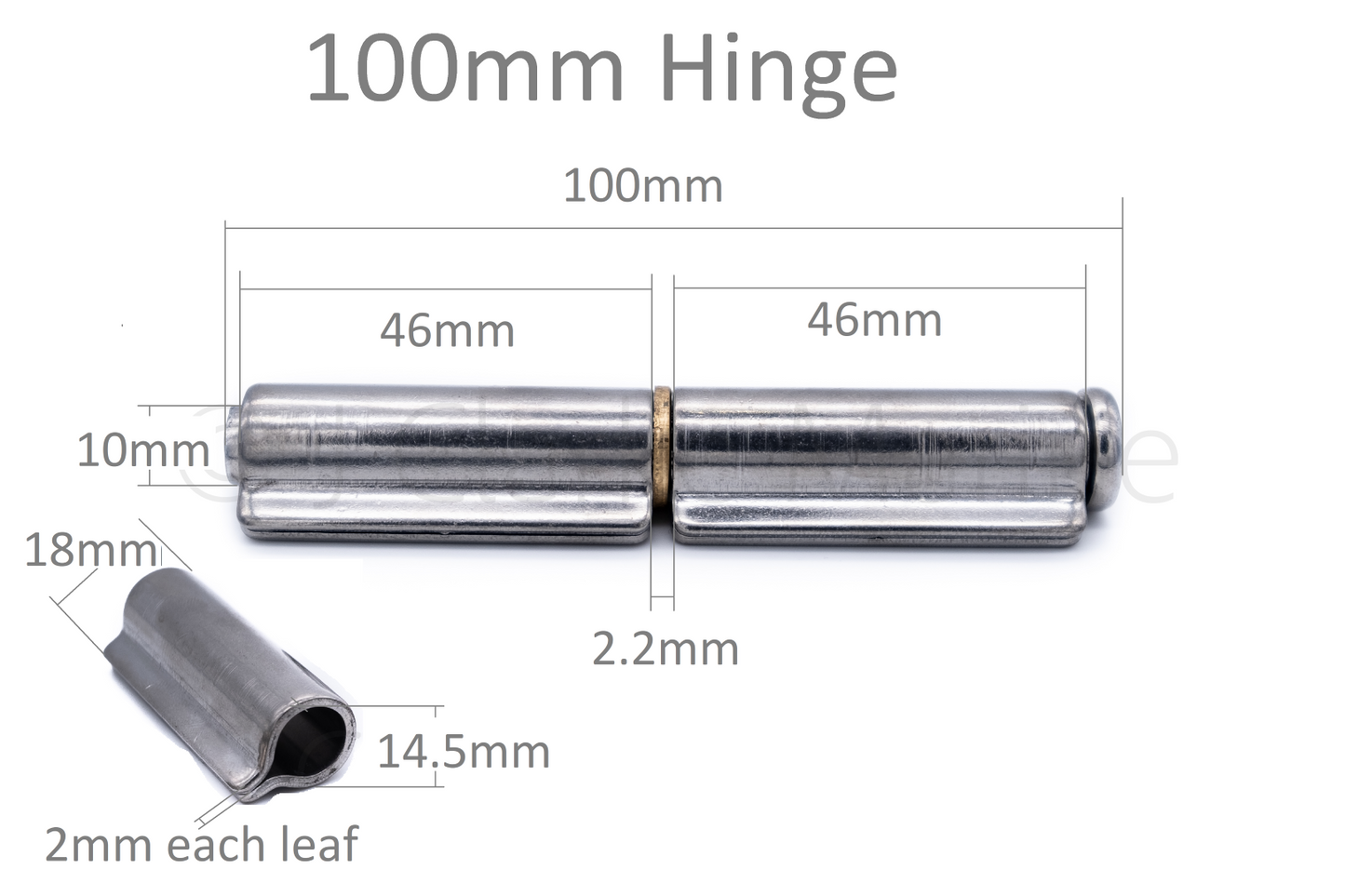 100mm 2 leaf weld on hinge for gates pin stainless steel brash washer